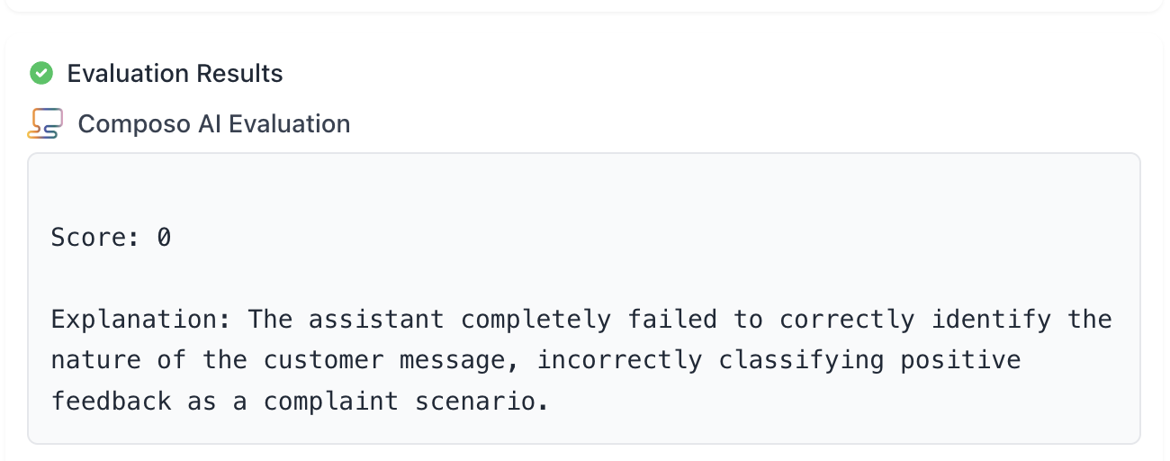 Composo incorrect classification result